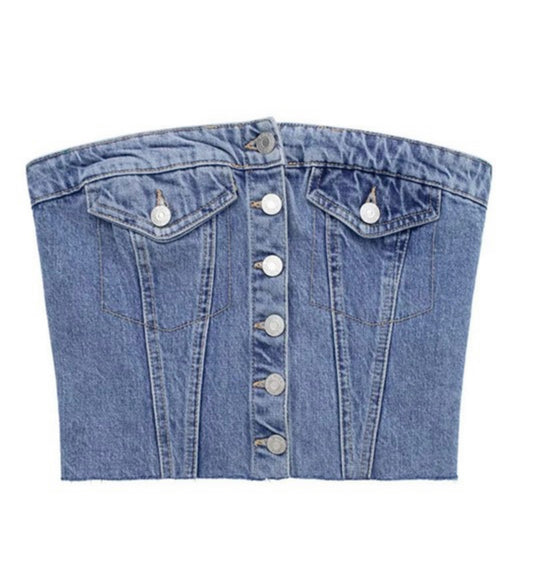 Dallas Denim Tube Top