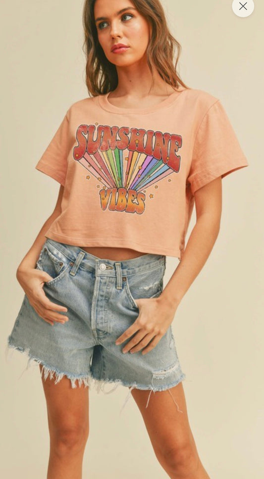 Sunshine Vibes Crop Tee