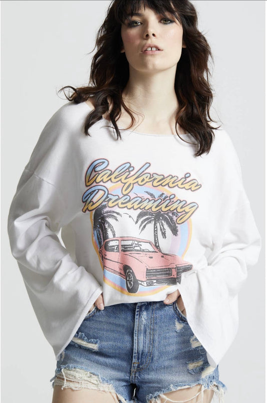 California Dreaming Bell Sleeve Burnout Top